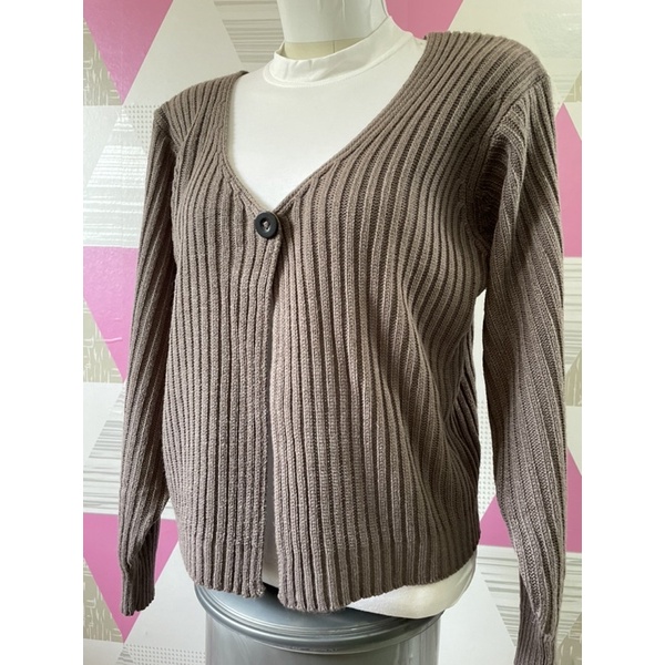 Sweater crop premium kardigan kancing