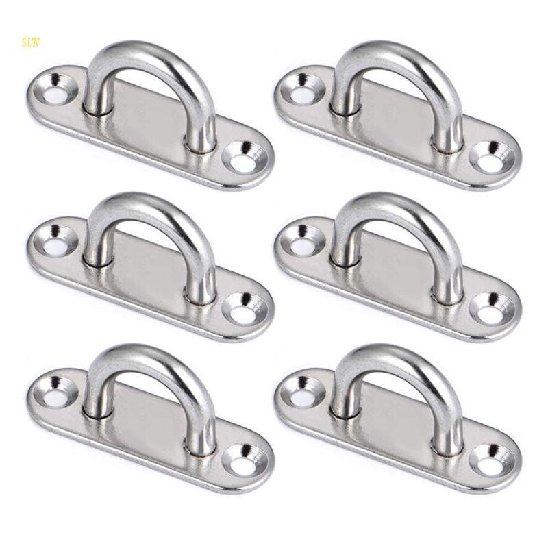 Sun 6Pcs Buckle Eye Plate Bahan Stainless Steel Ukuran 5mm Untuk Perahu Yacht