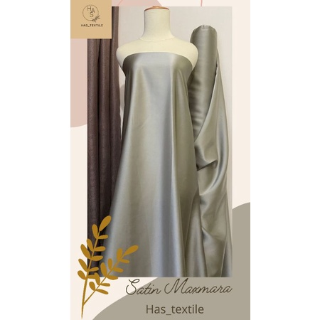 Kain Satin Maxmaaraa Original pure Silk 100% warna Sage Green Ash green mint