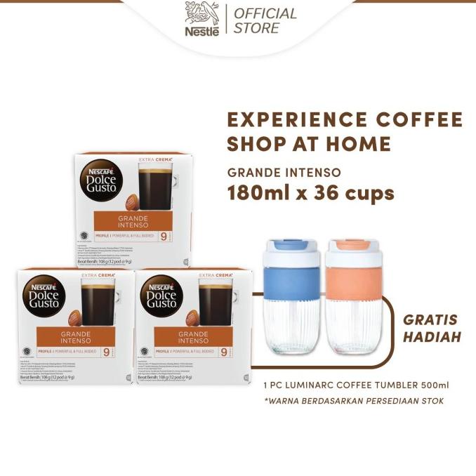 

BAYAR DITEMPAT NESCAF Dolce Gusto Grande Intenso 3 box + Free Coffee Tumbler 500ml /KOPI RUBE/KOPI KAPAL API/KOPI SLB/KOPI BUBUK/KOPI GOOD DAY