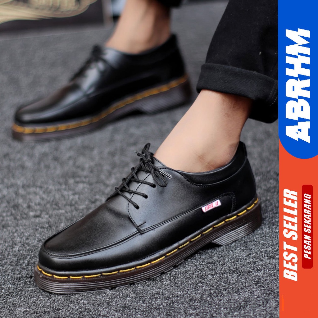 Sepatu Formal Pria Pantofel Martens Kerja Low Boots Docmart Pendek 4 Hole Abrhm Dikiey