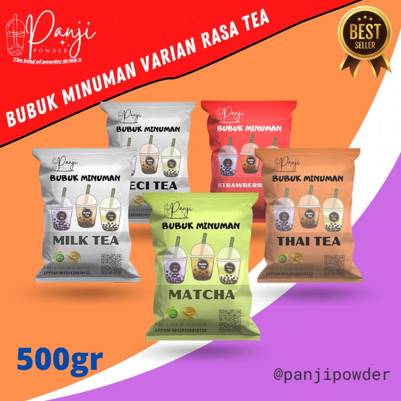 

bubuk minuman rasa tea 500gr serbuk minuman aneka rasa bubuk minuman kekinian powder minuman thai te