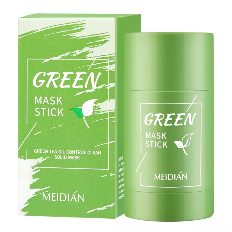 Original Meidian Green tea Clay Mask Stick Komedo Dan Bruntusan sampai Bintik hitam Cocok Untuk Perawatan Wajah Pria Wanita Sampai Putih Dan Glowing