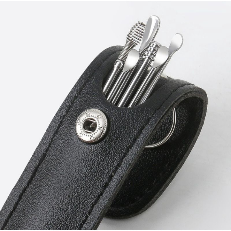 (BOW) Alat Pembersih Telinga 6in1 Stainless Steel / Set Alat Pinset Korek Kuping Ear Wax Picker