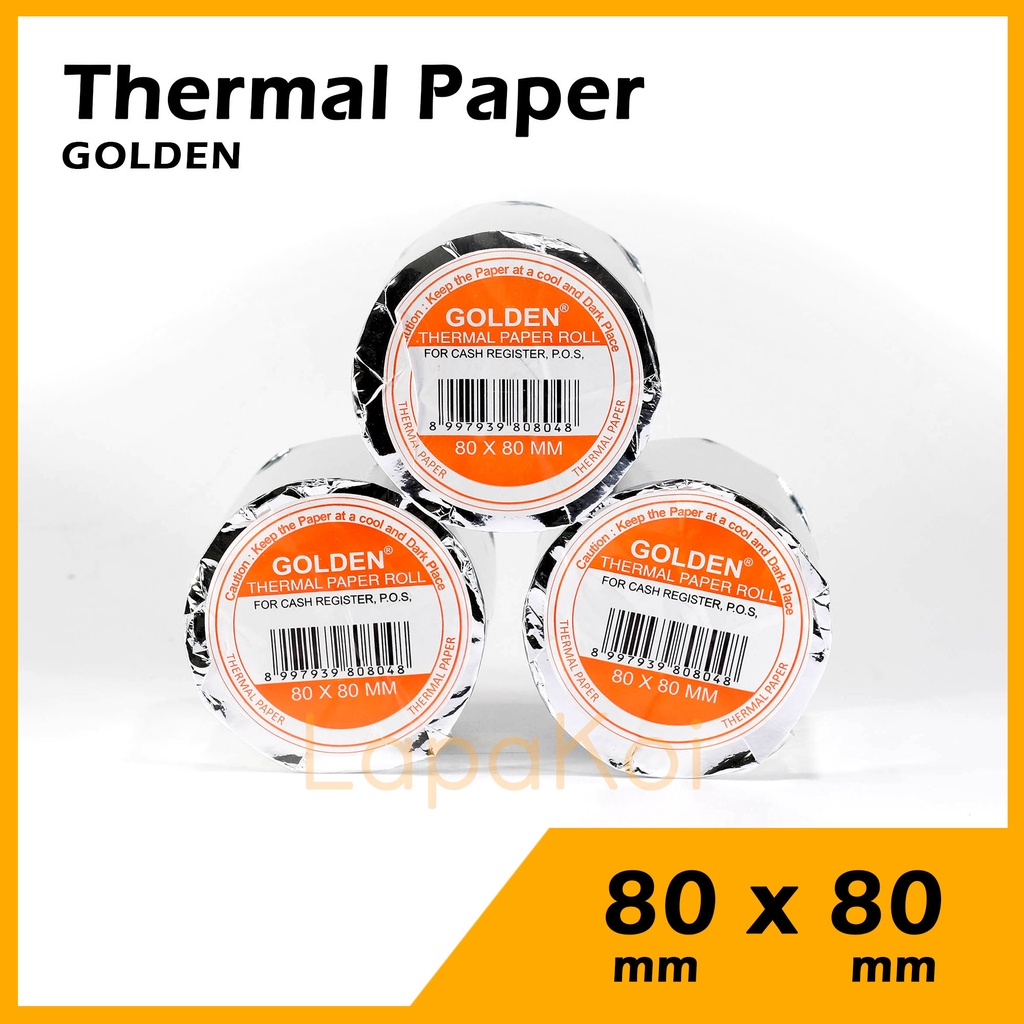 

Golden Thermal Paper Roll 80x80 mm Murah dus dan satuan