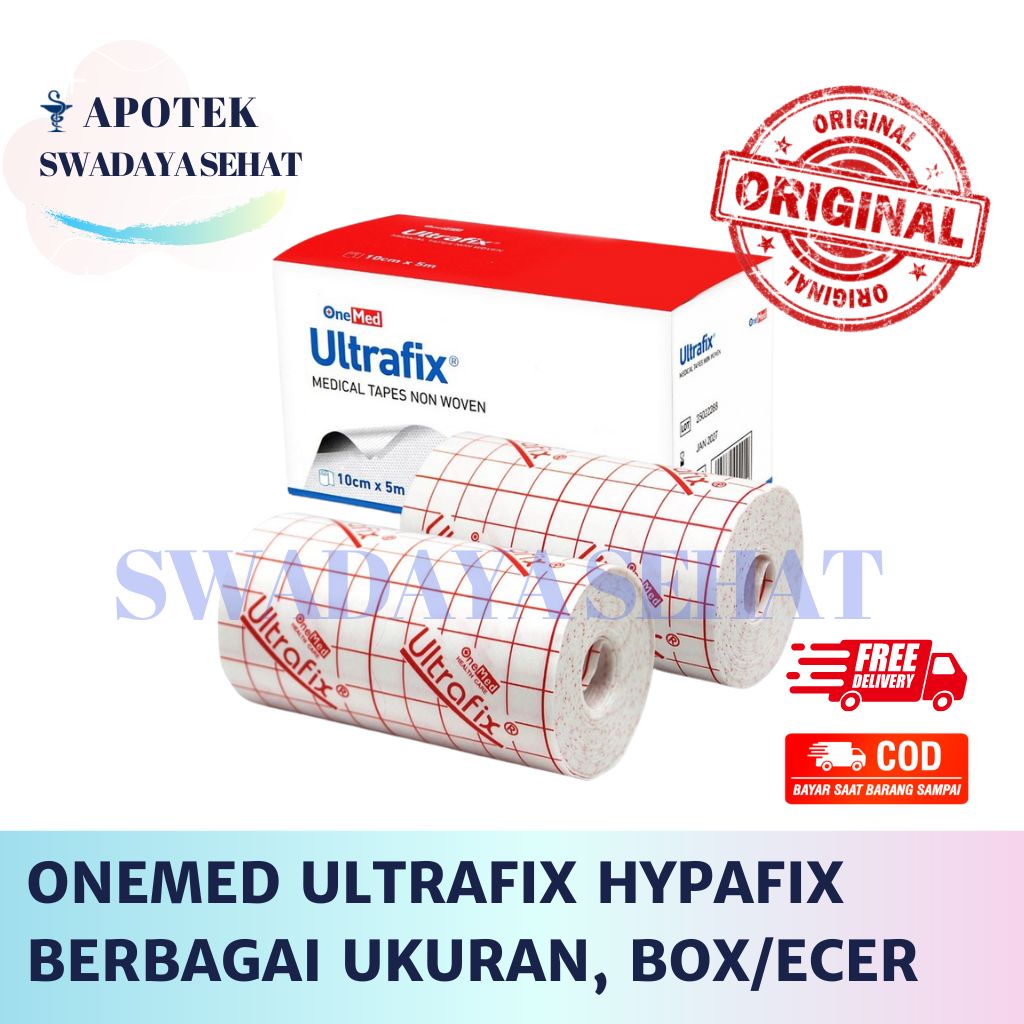 ONEMED ULTRAFIX HYPAFIX BOX Ukuran Panjang 15CMx5M - 10CMX5M - 5cmx5m Plester Perekat Pembalut Luka Hipafik Hipafi Ultra Fix