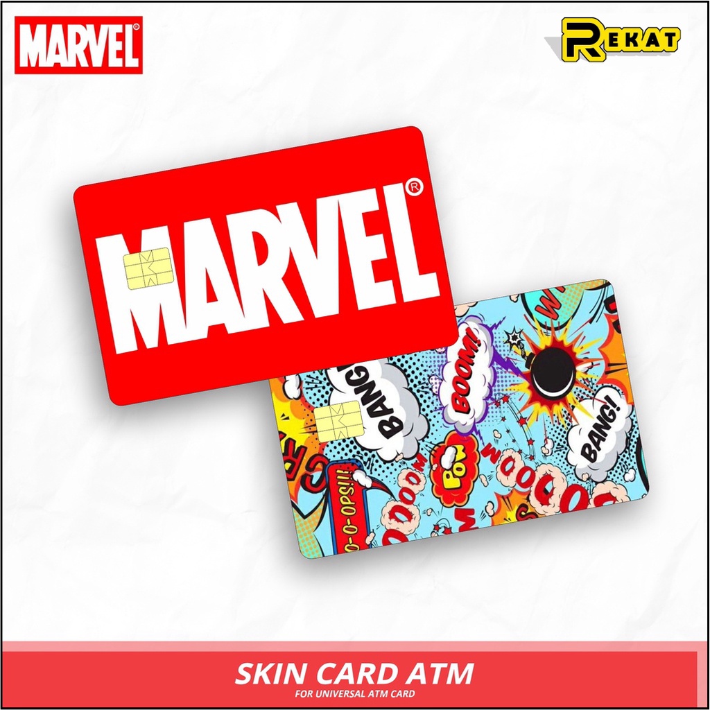 STICKER PELINDUNG KARTU SKIN CARD ATM SIM KTP E-MONEY STIKER MOTIF AVENGERS COMIC MARVEL LEM KUAT SU