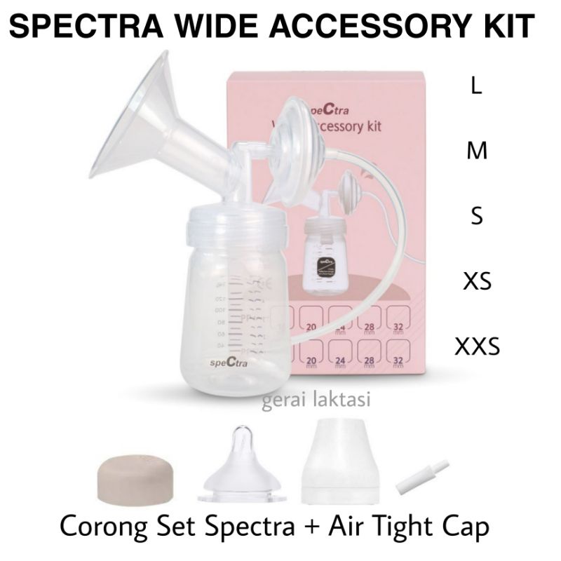 Spectra Corong Set + Air Tight Cap - Spectra Wide Accesory Kit - Breast Shield Set