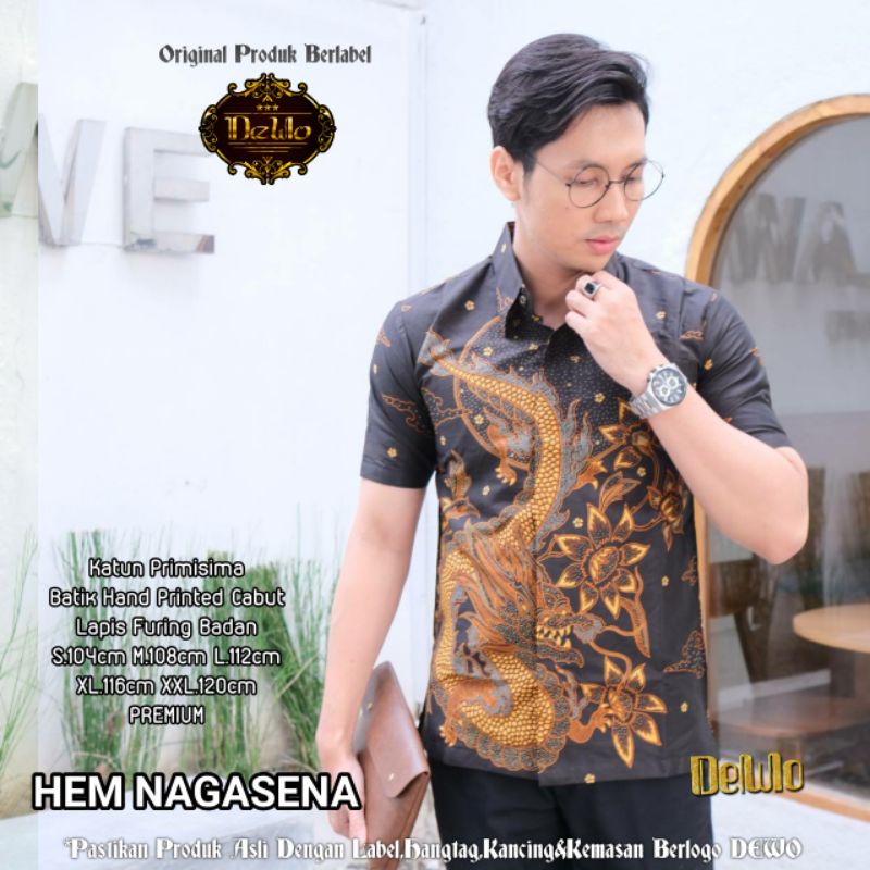 BATIK PRIA LENGAN PENDEK REGULAR FIT KEMEJA BATIK LENGAN PENDEK NAGASENA