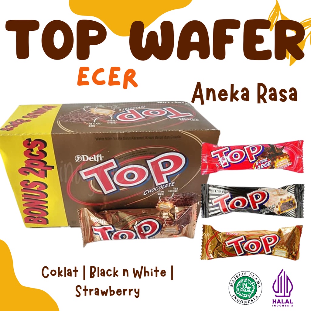 Jual Snack Wafer Delfi Top Ecer Jajanan Jadul Coklat Strawberry