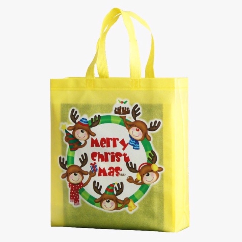 

RYAGAKO Goodie Bag Tas Spunbond Premium Laminasi Rusa 30x9 cm Natal Christmas Hajatan Souvenir Nikah Batik