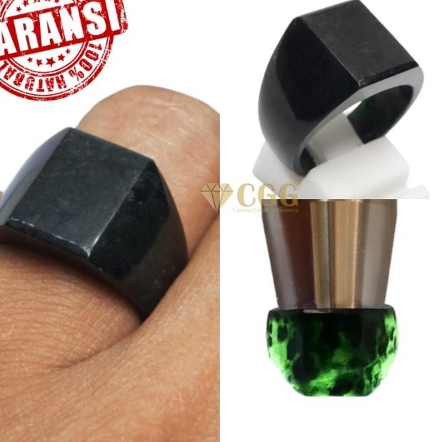Cincin Exclusive Batu Giok Hitam Black Jade Original - 7