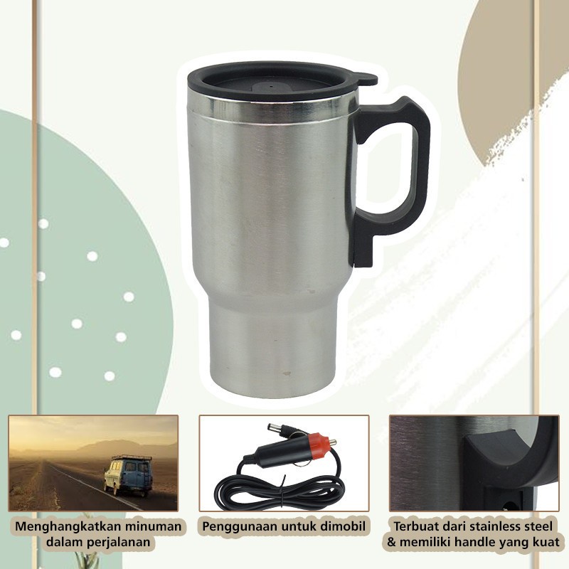 CYPRUZ MG-0182 Mug Car Rechargeable 450ml - Cangkir Listrik Charge