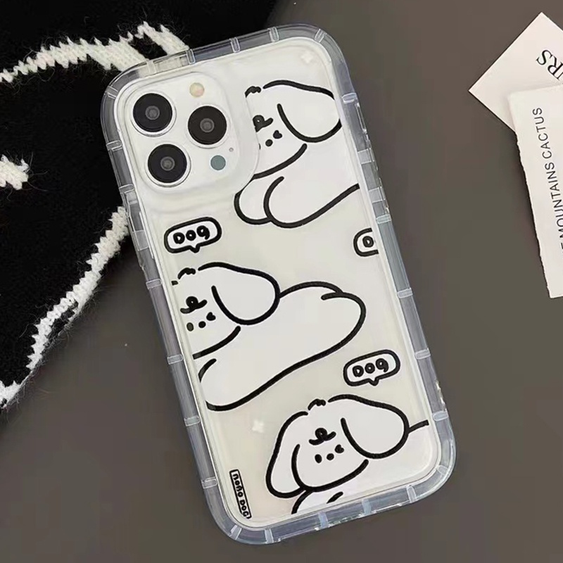 Soft Case Silikon TPU Transparan Motif Anjing Untuk IPhone 14 13 12 11 Pro XS Max X XR 8 7 6 6S Plus