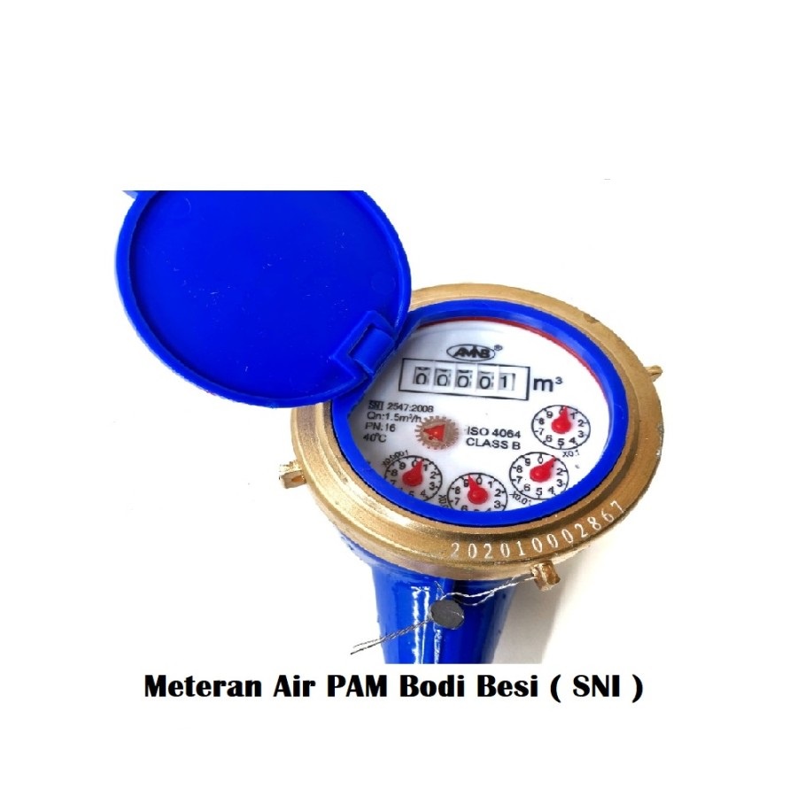 (COD) Meteran Air Besi SNI / Meteran Air PAM Body Besi SNI MERK AMNB 1/2 Inch