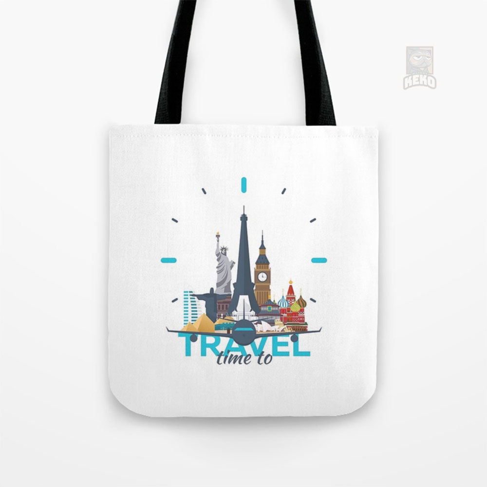 Tote Bag Kanvas Time to travel