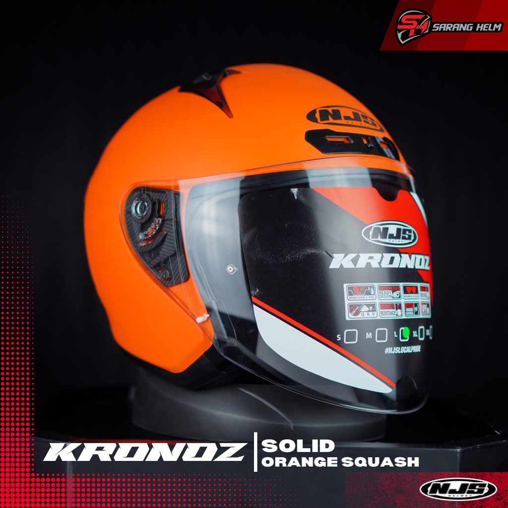 NJS Kronoz Solid - Helm Half Face | NJS | Kronoz | Kronoz Polos | Kronoz Ori | Helm Polos | NJS Kronoz | NJS ORI | SNI