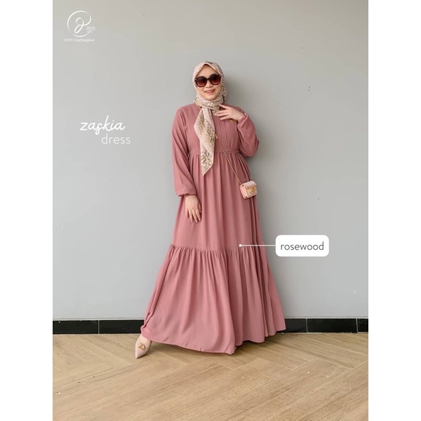 Selmaoutfit - Gamis Jumbo Sifon Ceruty Zaskia Dress DYN