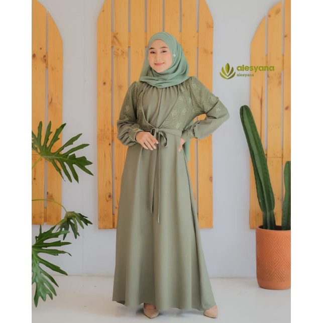 Ciarra gamis muslim ORI Alesyana,gamis brukat