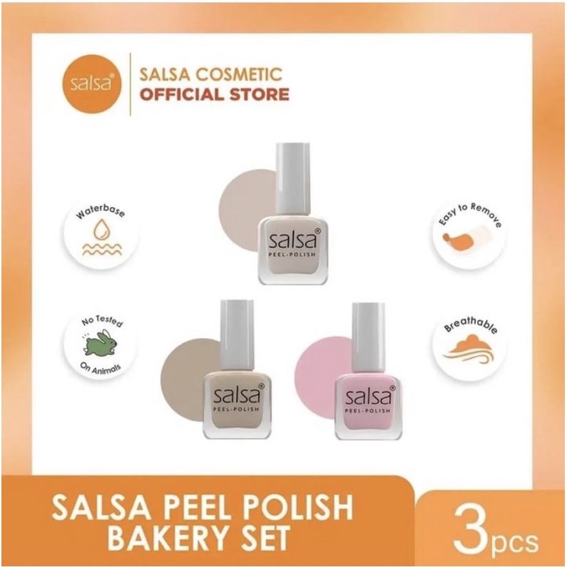 KUTEK PEEL OFF SALSA/KUTEK HIJAB SALSA/Salsa Peel Polish | Kutek Peel Off Salsa (satu set isi 3pcs)