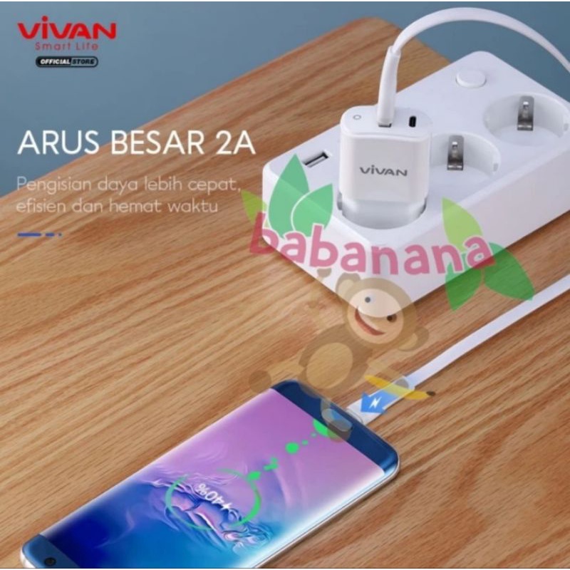 Vivan Kabel USB to Micro USB 2.0A Fast Charge SM100S 100cm cable casan