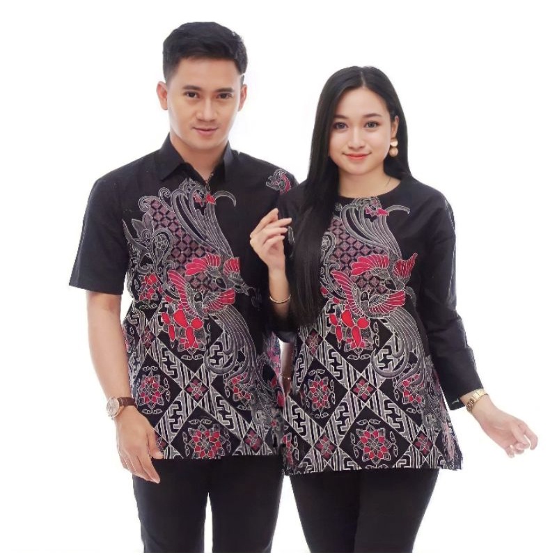 couple batik manuk hitam manis original arta batik super seragam kerja kantor pakaian pria wanita ba