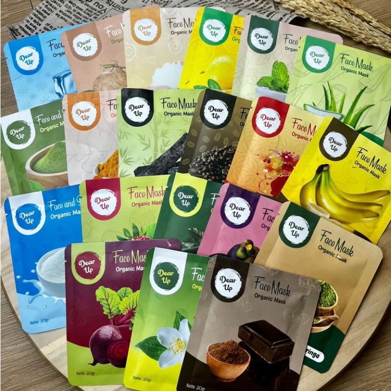 ❤ DEAR UP ❤️ FACE MASK Body Mask 10g 20g | Masker Organik | Wajah | Alami | Bubuk | 20 Varian - Keluarga id