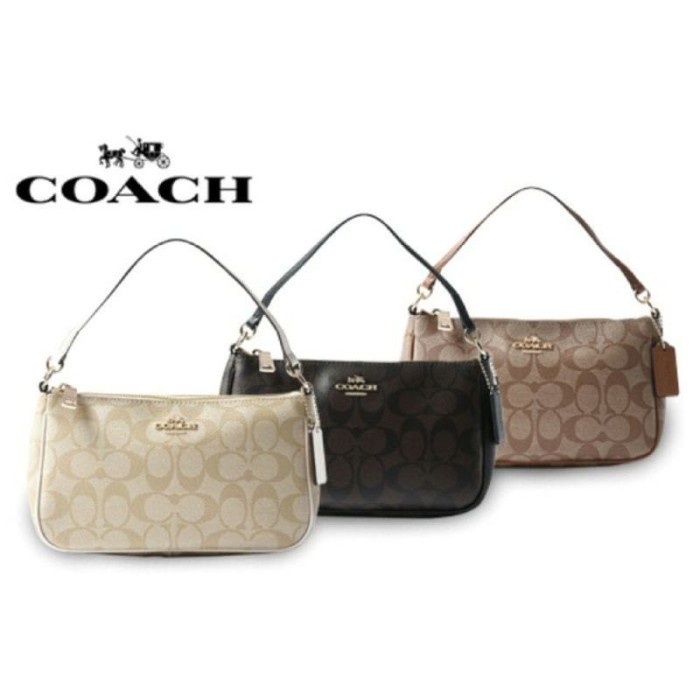 T0P TAS SELEMPANG WANITA COACH TOP HANDLE COACH SIGNATURE MINI NICE