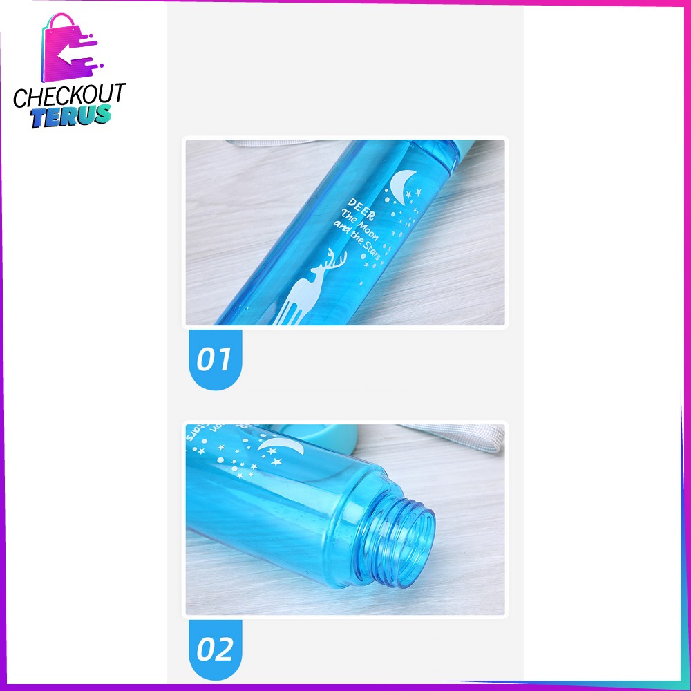 CT C709 Botol Minum Portable 450ML Motif Karater Binatang Rusa Sport Travel Anak Sekolah Tumbler Botol Air Minum