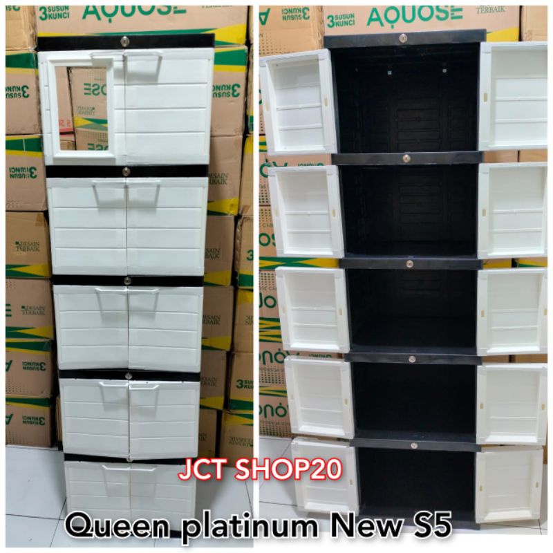 LEMARI PLASTIK AQUOSE QUEEN MINI SUSUN 5 40X50X180cm