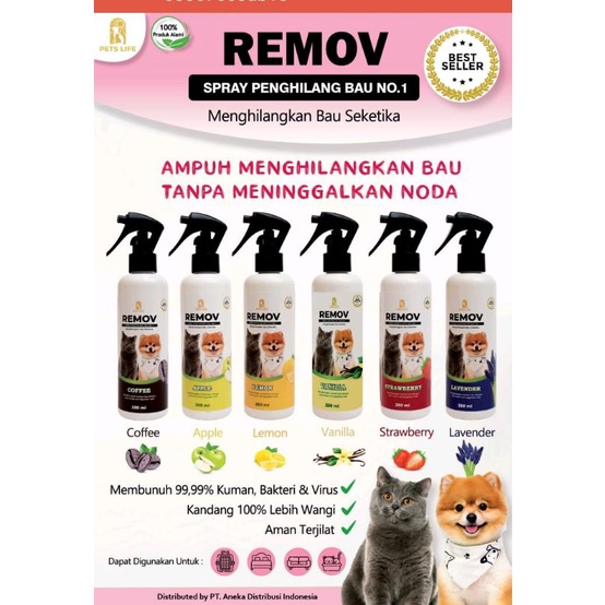 REMOV SPRAY PENHILANG BAU PET ODOR SPRAY 250ML