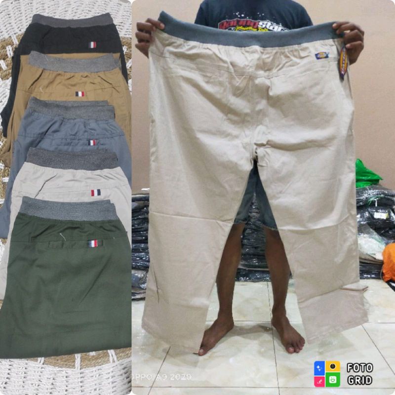 BIG SIZE SUPER JUMBO XXXXXL CELANA CHINO PRIA PANJANG CELANA CHINOS COWOK PANJANG JUMBO KARET PINGGANG RIP KOLOR