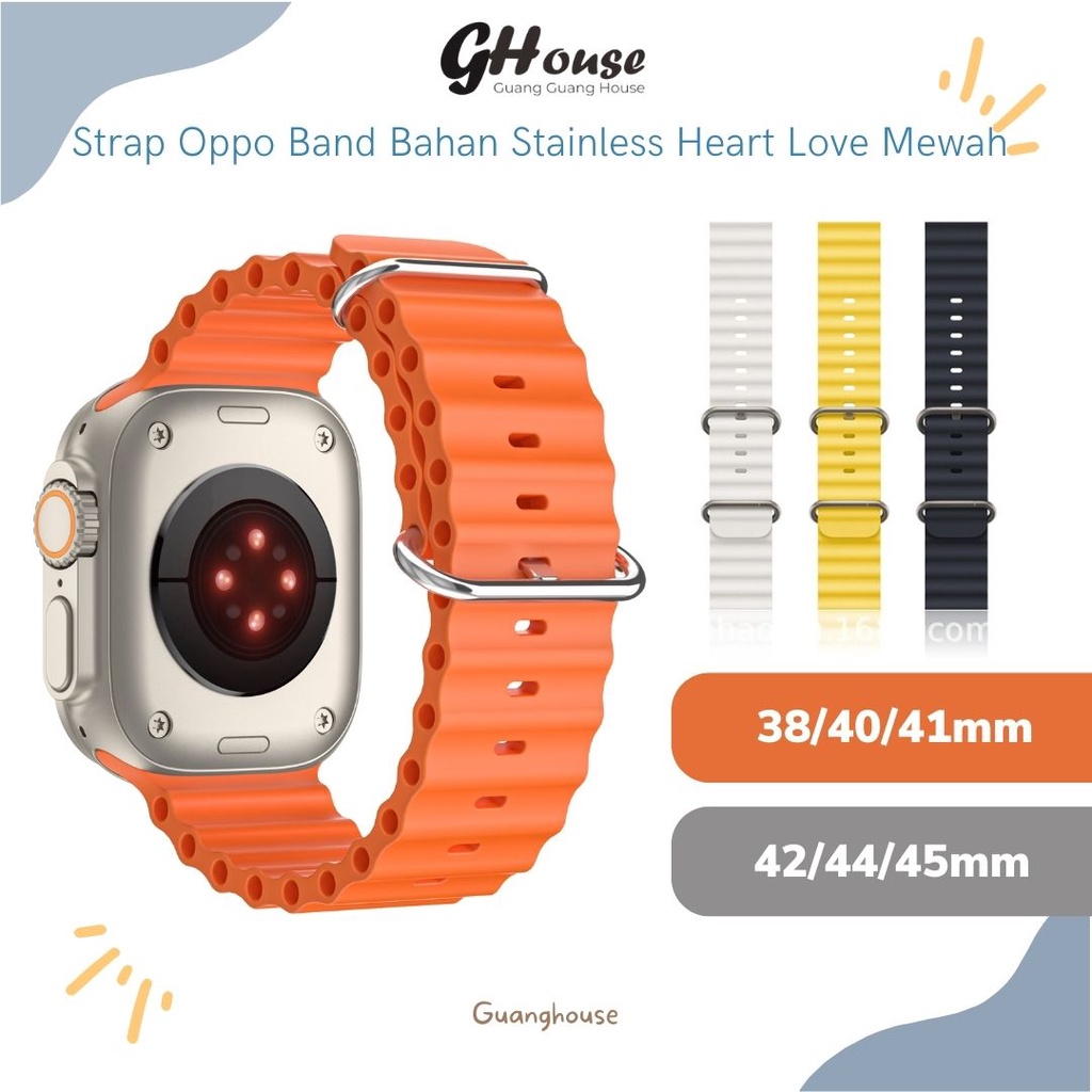 Strap iWatch Ocean Apple Watch Ocean Silicone Tali Pengganti untuk iWatch Smartwatch 38mm 40mm 41mm 42mm 44mm 45mm 49mm Bahan Silikon