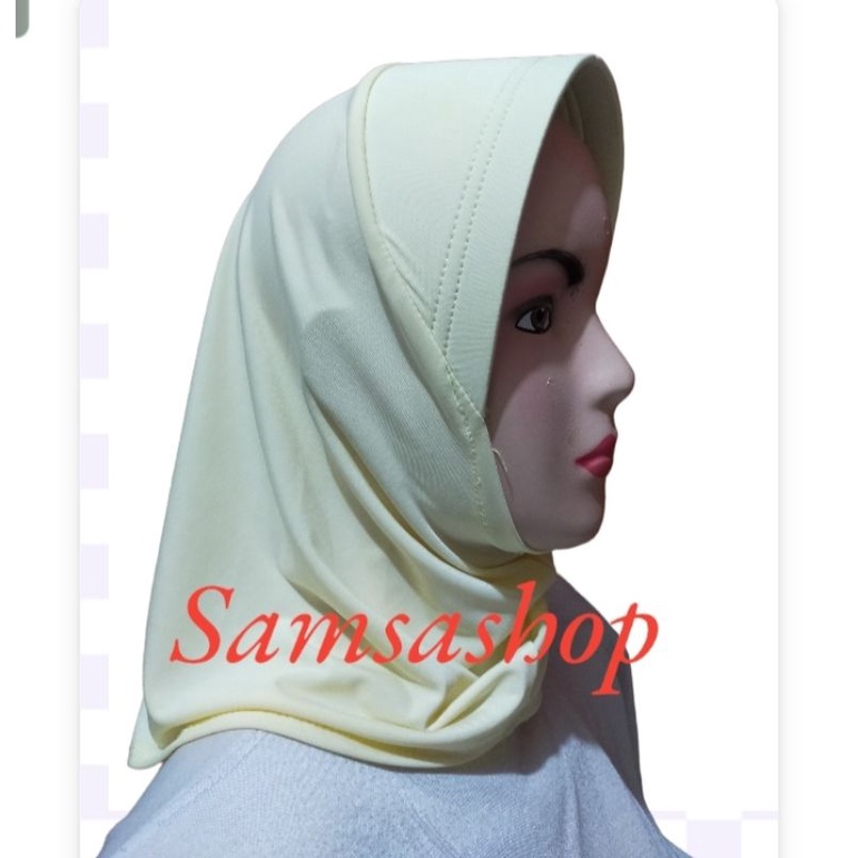 Inner Jilbab pendek/Bergo pendek/Hijab Instan Cream