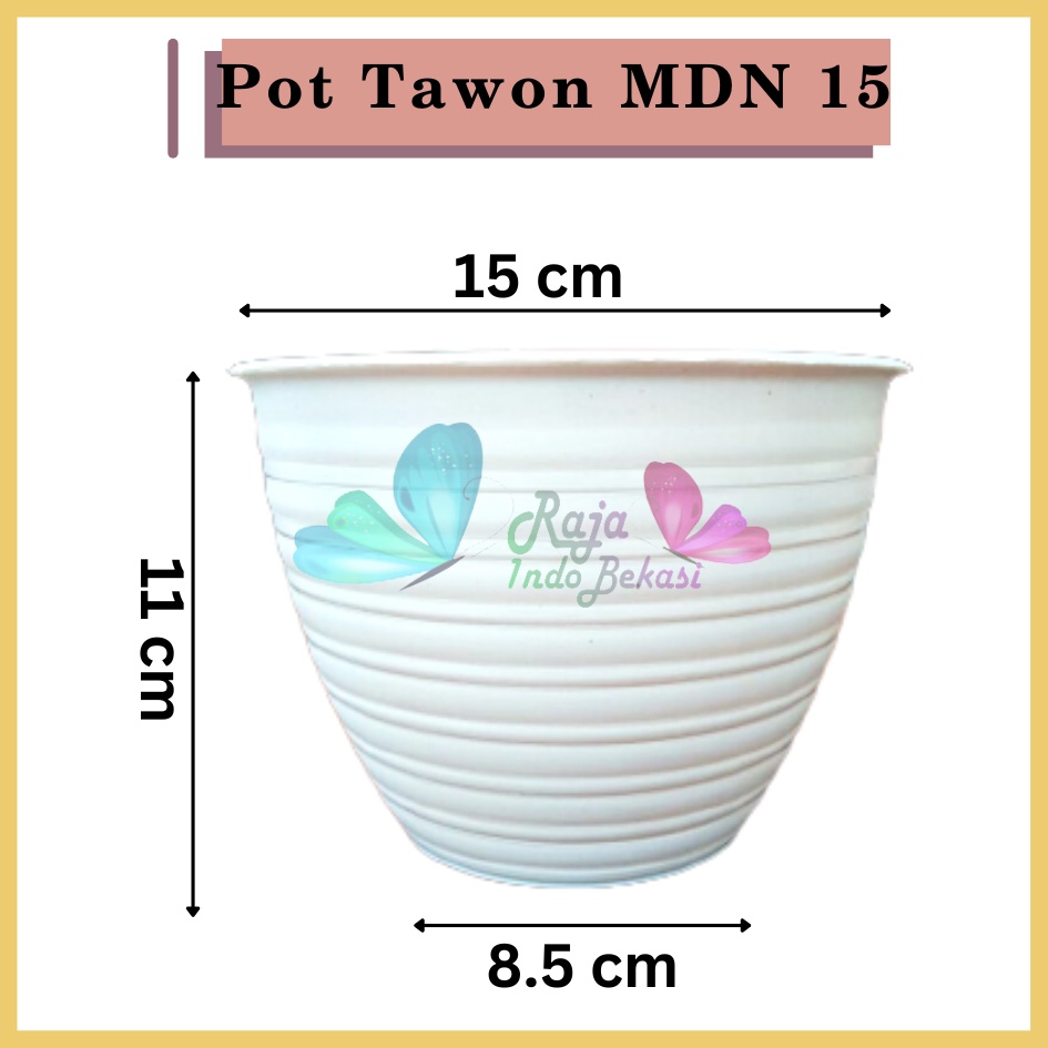 Pot Tawon 15 Putih Pot Tawon Mdn - Pot Plastik 15cm Vas Bunga Hias Pot Bunga Tawon Madu Bulat MDN TAWON 15 (15cm) pot bunga model tawon putih dan warna warni