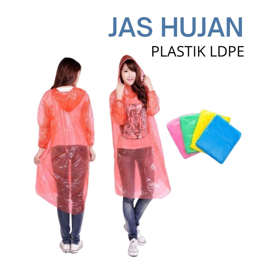 JAS HUJAN PLASTIK LDPE TEBAL SETELAN BAJU+CELANA PREMIUM QUALITY