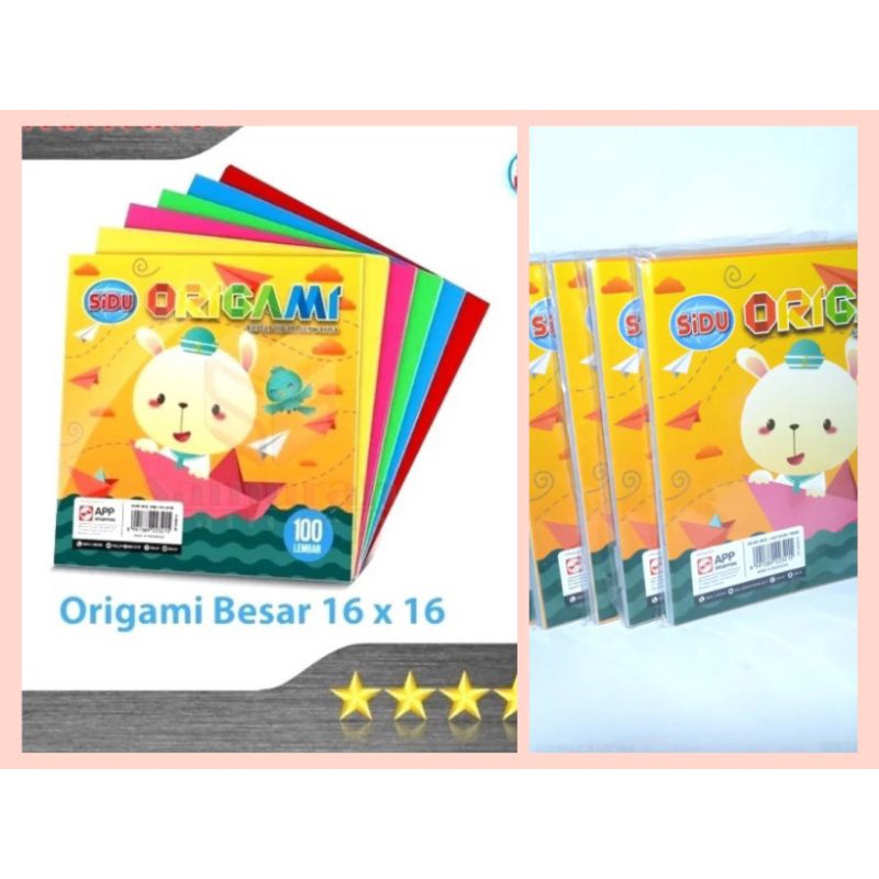 

Kertas Origami Sidu Besar 16x16 cm isi 100 Lembar