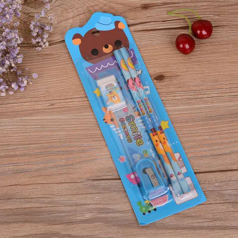 MINI STATIONERY SET ALAT TULIS SEKOLAH 5 in 1 KARAKTER LUCU