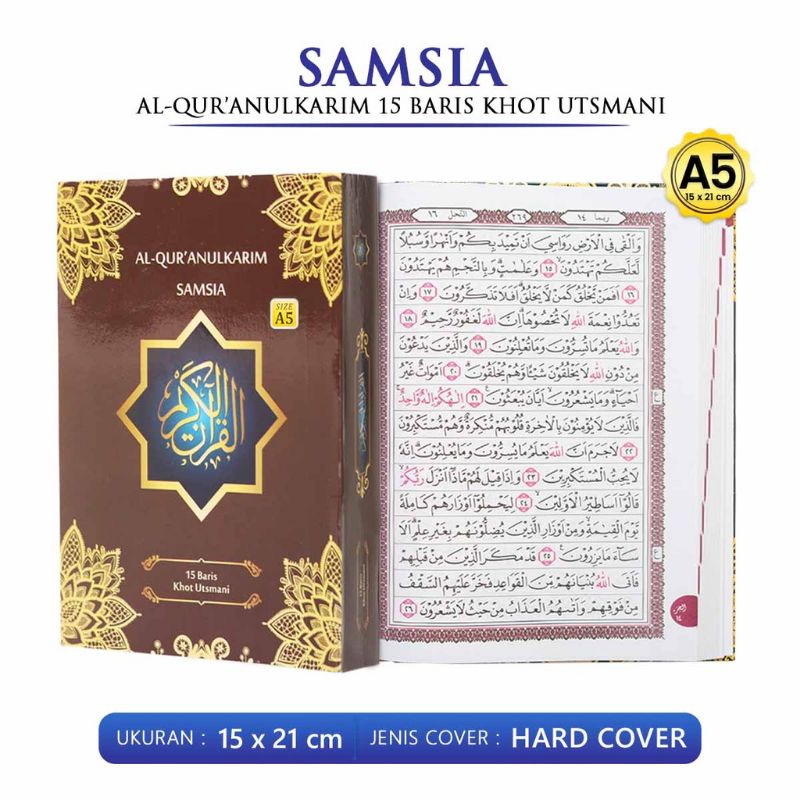 Al Qur'an Khot Utsmani A5 Samsia 15 Baris / Al Qur'an Samsia 15 Baris Khot Usmani