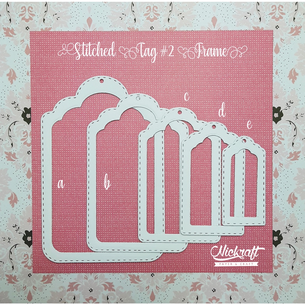 

STITCHED TAG #2 FRAME - HIASAN SCRAPBOOK KARTU UCAPAN LABEL KECIL