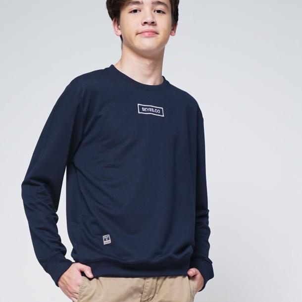 SEYES 1139 Sweater Cowok Baju Pria Babyterry Premium - M, Navy