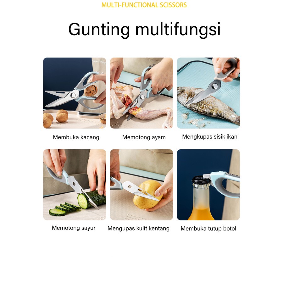 Gunting Multifungsi 8in1 Stainless Steel / Gunting Dapur Serbaguna