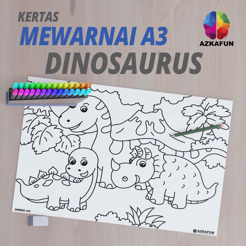 

Kertas Mewarnai A3 DINOSAURUS - Mewarnai perlengkapan sekolah back to school