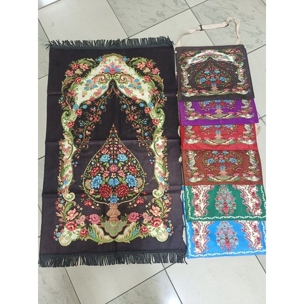 Sajadah turki Travel plus tas tebal dan halus.