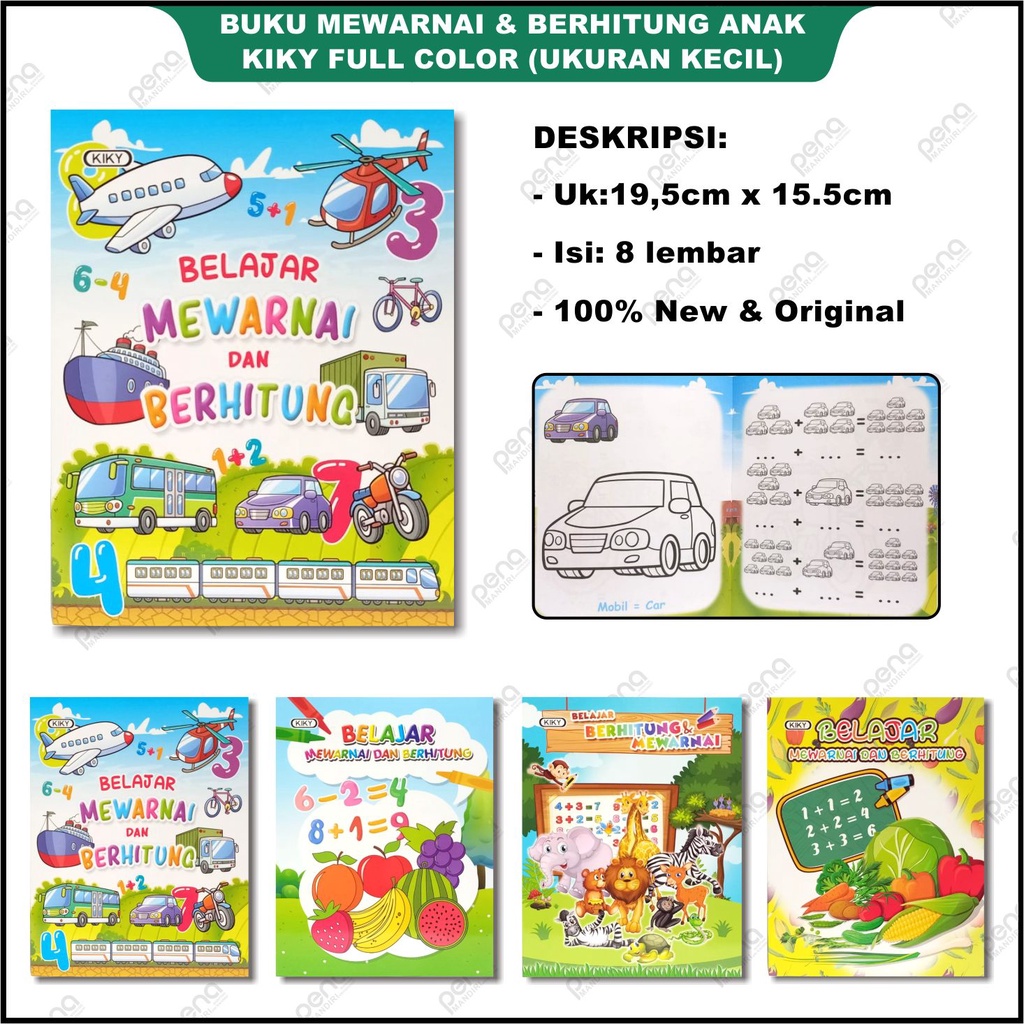 Buku Mewarnai dan Berhitung Anak Kiky (Uk. Kecil)