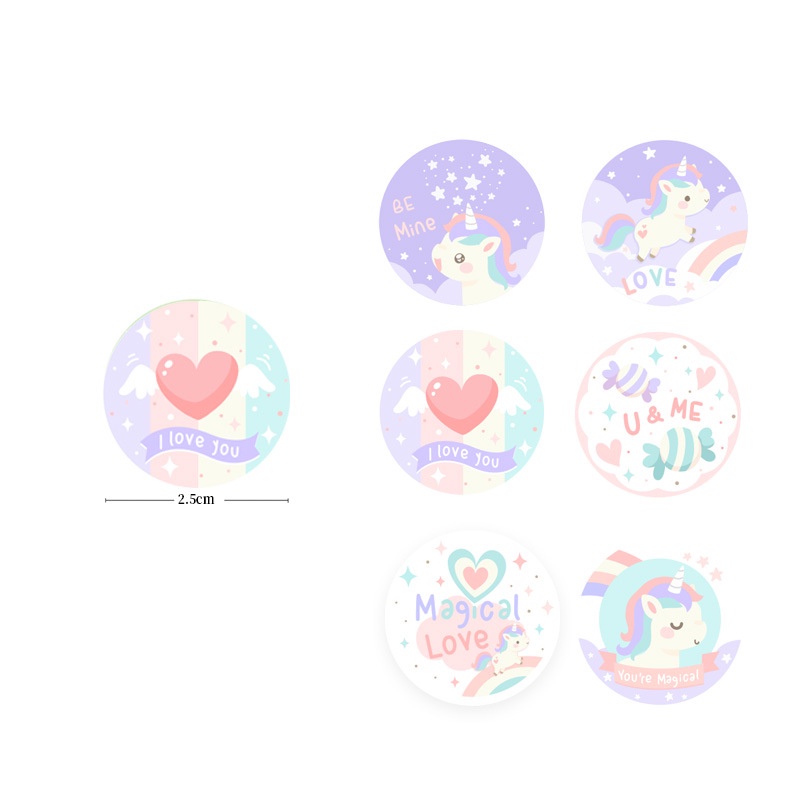 

50pcs Cute Unicorn Seal Sticker Stiker Online Shop Packaging Label Segel