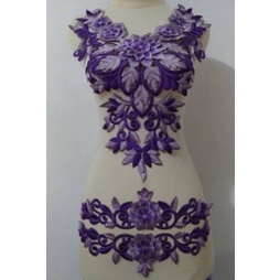 Renda Bordir Motif Borju Set Ungu