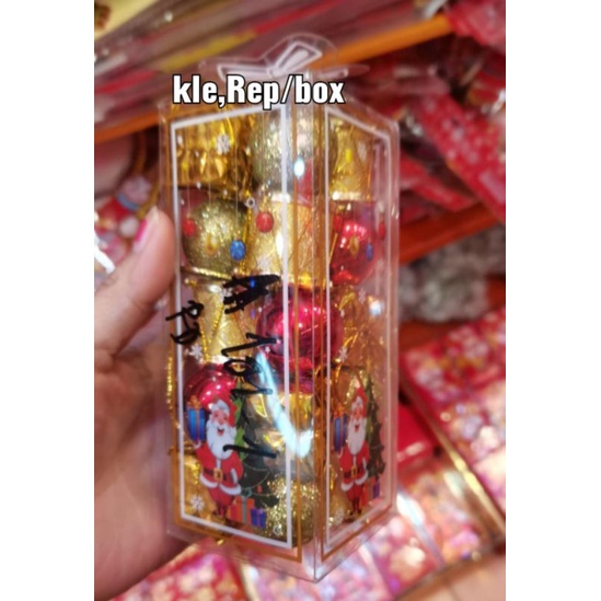 Bola bola natal dan hiasan natal isi 12-20/bks banyak motif