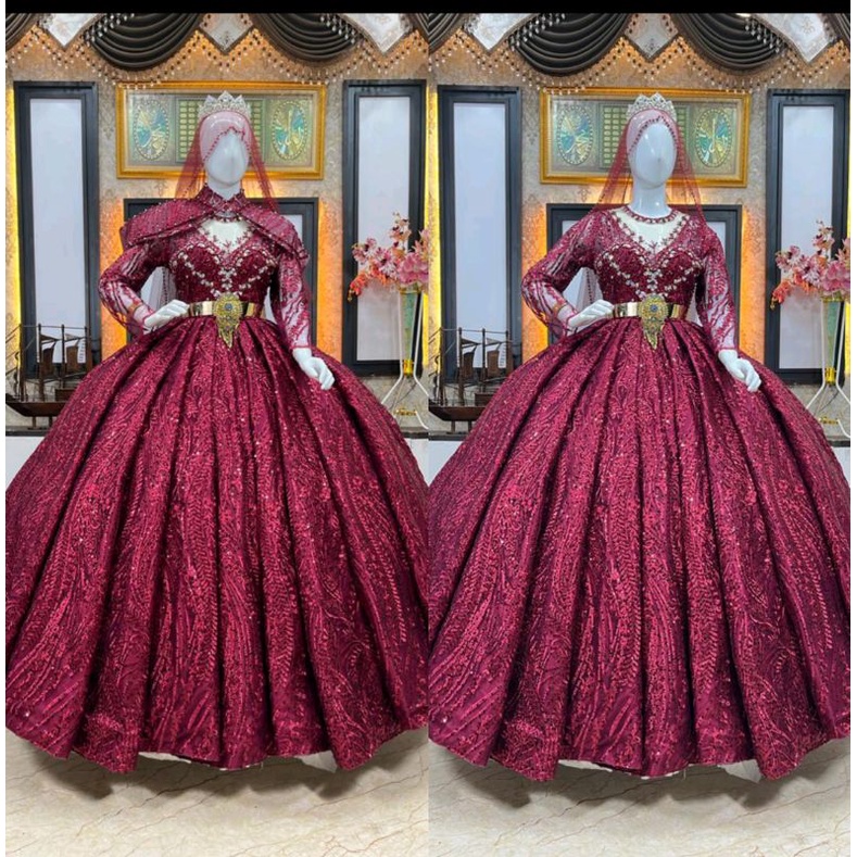 GAUN PENGANTIN BARBIE MEWAH BEREKOR//GAUN WEDDING MUSLIM TERKINI