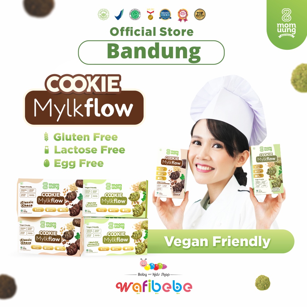 Mom Uung Cookie Mylkflow Classic Coco Vegan Friendly Kue Camilan Ibu Menyusui Pelancar ASI Booster